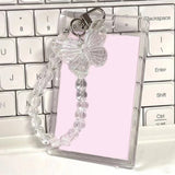 SHOPMOCHO Crystal Butterfly 3 Inch Acrylic Card Holder Photocards Display Credit ID Bank Card Protective Case Keychain Pendant Fashion