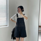 Shopmocho Blue Denim Shorts Female 2025 Summer Loose Wide Leg Shorts Korean Jumpsuit Shorts For Women