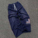 SHOPMOCHO Y2k Clothes Vintage Wash USA Flag Print Wide Leg Sweatpants Men Casual Streetwear Pants Ropa De Hombre Штаны Baggy Sweatpants