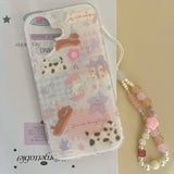 Shopmocho Ins cute dog puppy imd phone case bracelet back cover for iphone 15 16 promax 13 14 pro max stars capa fundas