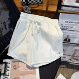 Shopmocho Summer New Women's Elastic Waist Five-Quarter Length Shorts Casual Loose Slimming Sporty Versatile Long Pants