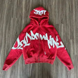 SHOPMOCHO Korean Fashion Simple Gray Double Sided Oversized Zipper Hoodie Women Y2K New Harajuku Gothic Casual Joker Couple Sweatshirt
