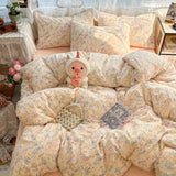 Shopmocho 2025 New Student Season Item Quilt Cover  A Fresh and Oxygen-rich Double-layer Gauze Printed Duvet Cover Skin-friendly Bedding