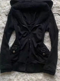 SHOPMOCHO Black Fashion New Trend Women Casual Hoodie Retro Gothic Sweatshirts Hip Hop Punk Style Multifunctional High Street Cardigan