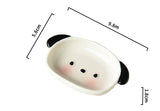 Shopmocho 1pc/2pcs Ceramic bread plate, small dog shaped plate, cute mini fruit plate, dessert plate