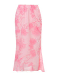 Shopmocho Women Floral Long Skirts Low Waist Chiffon Flowy Straight Skirt 2025 Summer Fall Bohemian Casual Retro Skirts