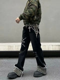 SHOPMOCHO 2025 Punk Y2K Style Camouflage Patchwork Graffiti Baggy Ripped Jeans Pants For Men Clothes Straight Long Trousers Pantalon Homme