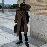 SHOPMOCHO Trench coat Brand New Spring Trench Korean Men's Fashion Overcoat Male Long Windbreaker Streetwear Men Coat Outer Wear Clothing