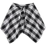 Shopmocho Fashion Tassel Hip Hop Irregular Men and Women Fake Shirt Hem Spring Autumn False Shirt Skirt Half-body Plaid Skirts Womens Saia