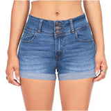 Shopmocho Women's New Summer Fashion Waistband Denim Stretch Fabric Shorts Casual Versatile Street Shorts