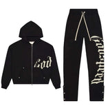SHOPMOCHO Garden of Eden V2 Hoodie and Sweatpants Two Piece Set Men Women Loose Sweatshirt  Flower Embroidery Tracksuit Jogging Pants Suit