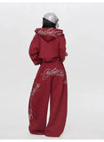 SHOPMOCHO Gothic Letter Embroidery Hip Hop Women's Clothing Oversized Streetwear Y2K American Fashion Loose Jogger Casual Sweatpants