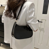Shopmocho Vintage Patent Leather Shoulder Bag Fashion Women's Handbags Casual Designer Hobos Underarm Bag