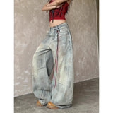 SHOPMOCHO Women's Light Blue Y2k Baggy Jeans Harajuku Aesthetic Japanese 2000s Style Denim Trousers Vintage Cargo Pants Trashy Clothes