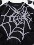 SHOPMOCHO New Popular Autumn and Winter Spider Web Jacquard Pattern Pullover Sweater Casual Round Neck Knitted Men's Pullover