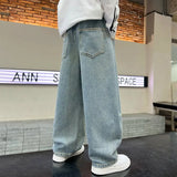 SHOPMOCHO Boys Scimitar Jeans Spring and Autumn New Children's Wide Leg Pants Medium Older Boys Pants