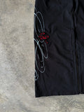 SHOPMOCHO Retro Loose Y2K American Leopard Print Casual Pants Stretch Retro Punk Embroidered Rope Sweatpants Jogging Mens Straight Pants
