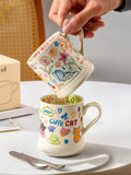Shopmocho Childhood Graffiti Butterfly Cream Ceramic Mug