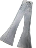 SHOPMOCHO Three-dimensional butterfly jeans with a sense of design, female 2025 summer high waist and slim hip bell bottoms (small)