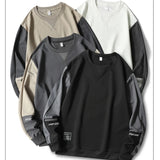 New Men's Casual Sweatshirt Hoodie Men Harajuku Streetwear Pullover Male Patchwork Loose O-Neck Fashion Hip Hop Hoodies