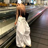 SHOPMOCHO MEXZT Y2K White Cargo Pants Women Streetwear Embroidery Baggy Sweatpants Harajuku Wide Leg Joggers Summer Oversized Trousers New