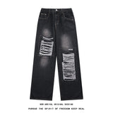 SHOPMOCHO Jeans Men's Ripped Baggy Denim Pants High-Quality Straight-Leg Jeans Spring 2026 Fashion Street Mop Trousers Loose Fit