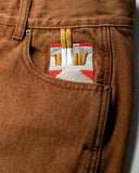 SHOPMOCHO Embroidered Smoke Pattern Denim Jeans Men Women Vintage Brown Gradient Wash Streetwear High Waisted Slim Fit Trousers