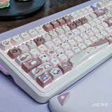 SHOPMOCHO 142 Keys Customized Gift Cute Cat keycaps New MAO Keycaps Square Thermal Sublimation Mechanical Keyboard 2.25 U 2.75U for Alice