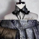 SHOPMOCHO Summer Gothic Retro Fur Trim Corset Design Woman Suit Y2k Slim Lolita Elegant 2 Piece Sets Female Korea Style Sexy Chic Outfits