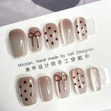 SHOPMOCHO 10Pcs Wearable Cat Eyes Series Short Square Press On Nails Kawaii Cartoon Cat Rabbit Rhinestone Gradients Full Cover False Nails