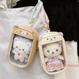 Shopmocho Rilakkuma Korilakkuma Clutch Bag Key Chain Couple Anime Relax Bear PU Coin Purse Pendant Jewelry Storage Key Wallet Kids Gift