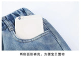 SHOPMOCHO 4-14Yrs Children Boys Jeans UNITIM Spring Autumn Junior Boys Straight Pants Loose Elastic Waist Teens Boys Pants Kids Boy Pants