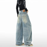 SHOPMOCHO 2025 New Wash Men Baggy Jeans man High Quality Loose Fit Dragging Pants Irregular Back Pockets Design Casual Streetwear Denim