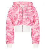 Shopmocho Y2K Vintage Cherry Blossom Embroidery Zipper Hoodie Harajuku Loose Reversible Simple Grid Jacket Men Women Pink Coat Streetwear