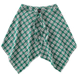 Shopmocho Fashion Tassel Hip Hop Irregular Men and Women Fake Shirt Hem Spring Autumn False Shirt Skirt Half-body Plaid Skirts Womens Saia