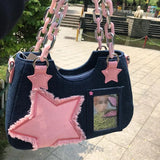 Shopmocho Denim Women Underarm Shopper Totes Large Capacity Designer Hobo Shoulder Bag Luxury Women's Handbag Small Crossbody Bag