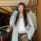 Shopmocho In-Stock Plaid Sun Protection Shirt Women's Loose-Fit 2025 Summer New Style Men's Blouse Cotton Fabric China Mainland Origin