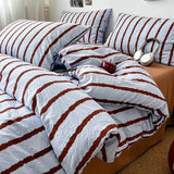 SHOPMOCHO Pink Striped Duvet Cover Single/Full/Queen Size housse de couette Comfortable Quilt Cover for Adults fundas nordicas cama 150