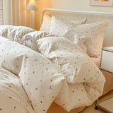 SHOPMOCHO Queen Bedding Set Reactive Printed Bed Sheet Sets Washed Polyester Soft Duvet Cover Bed Sheet Pillowcase Cartoon Bedding Bed Set