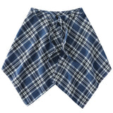 Shopmocho Fashion Tassel Hip Hop Irregular Men and Women Fake Shirt Hem Spring Autumn False Shirt Skirt Half-body Plaid Skirts Womens Saia