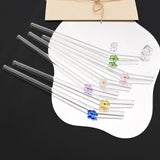 Shopmocho 5Pcs 8mm Glass Straw Reusable Drinking Straws Cute Flower Heat-Resistant Straw For Festival Party Wedding Cocktail Bar Beachs