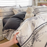 Shopmocho Tulip Flower Duvet Cover Set Single Queen Size Botanical Floral Bedding Set Soft Reversible Comforter Cover with 2 Pillowcases