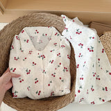 SHOPMOCHO Sweet Cute Goose Print Korean Fashion Women's Pajamas Nightwear Kawaii Casual Lapel Neck Y2K Pajamas Set Autumn New Loungewear