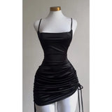 Shopmocho 2025 Europe and the United States explosive new cross-border dress summer high sense lace-up sexy halter spice bag hip skirt