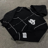 SHOPMOCHO American Fashion Embroidery Personality Flash Diamond Oversize Zipper Hoodie Men Y2K New Harajuku Gothic Casual Joker Sweatshirt