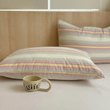 SHOPMOCHO 100 Cotton Pillowcase 2 PCS Colorful Stripe Pillow Case Bedding Black Pillow Cover Envelope Pillow Case Cover Nordic Sling