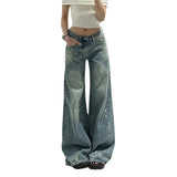 Shopmocho Plus Size Women's Loose Straight Leg Jeans High Waist Wide Leg Long Trousers Bootcut Denim Pants Big Size Casual Fashion
