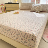 SHOPMOCHO Bonenjoy Elastic Fitted Sheet Floral Style Bedsheet Soft Bed Cover Home Bed Linen Sheets drap de lit (Pillowcase Need Order)