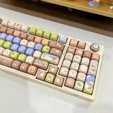 SHOPMOCHO 142 Keys Customized Gift Cute Cat keycaps New MAO Keycaps Square Thermal Sublimation Mechanical Keyboard 2.25 U 2.75U for Alice