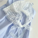 SHOPMOCHO Retro Sweet Flower Triangle Hair Scarf Women Girls Square Scarf Headband Korean French Pastoral Headdress Summer Lace Headwear